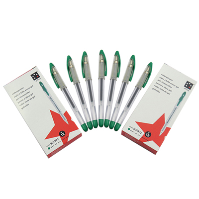 1 x Pack Of 12 Green Rollergel Pens 5 Star Branded (907972)